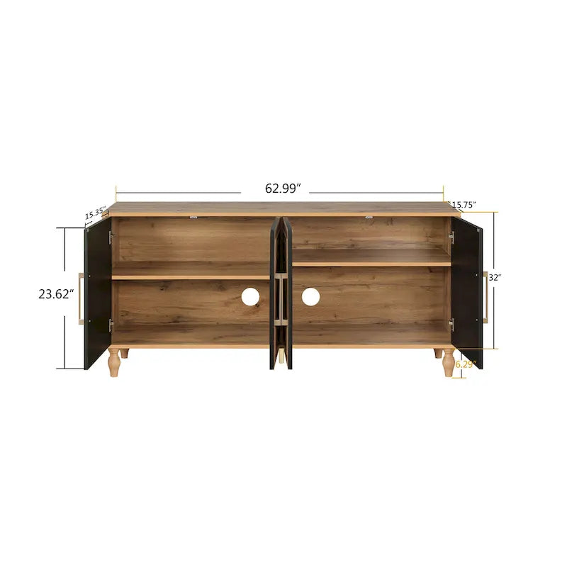 Large Floral Carved Storage Cabinet - Sideboard Buffet 10