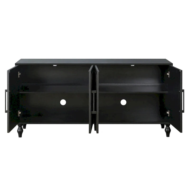 Carved Sideboard Cabinet with Storage Doors and Wooden Frame 28