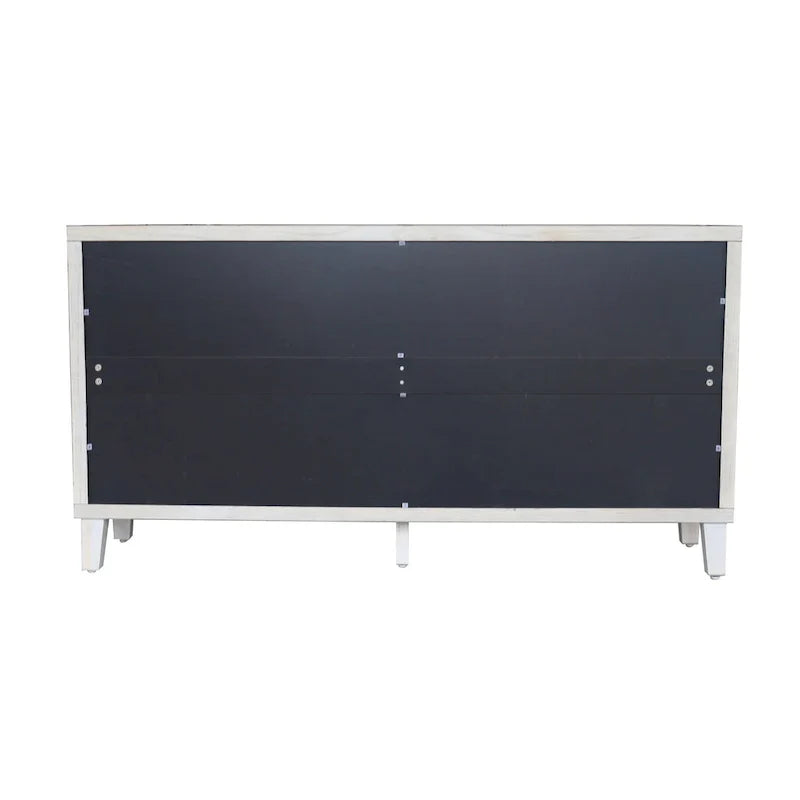 60-Inch Farmhouse Natural Wood Wash Wooden Sideboard Buffet Server with 4 Shutter Doors - Accent Storage Cabinet 7