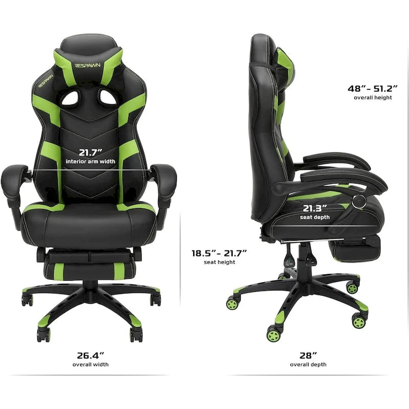 RESPAWN 110 Pro Ergonomic Gaming Chair with Footrest - Ideal Computer Desk Chair 8