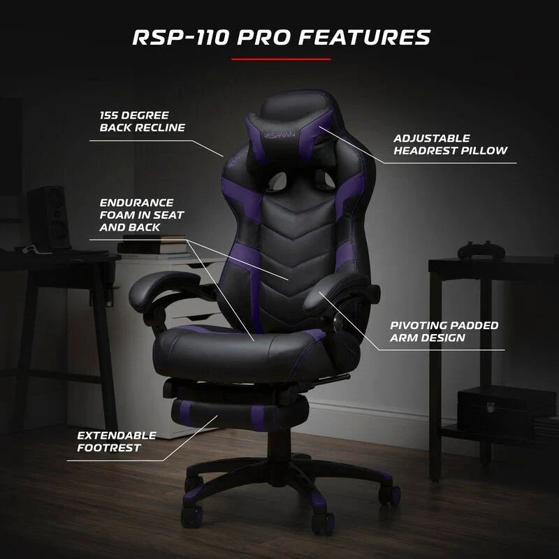 RESPAWN 110 Pro Ergonomic Gaming Chair with Footrest - Ideal Computer Desk Chair 34