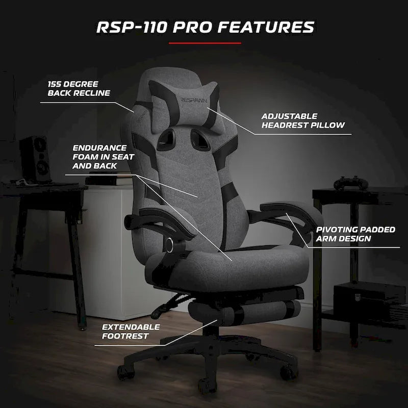 RESPAWN 110 Pro Ergonomic Gaming Chair with Footrest - Ideal Computer Desk Chair 41