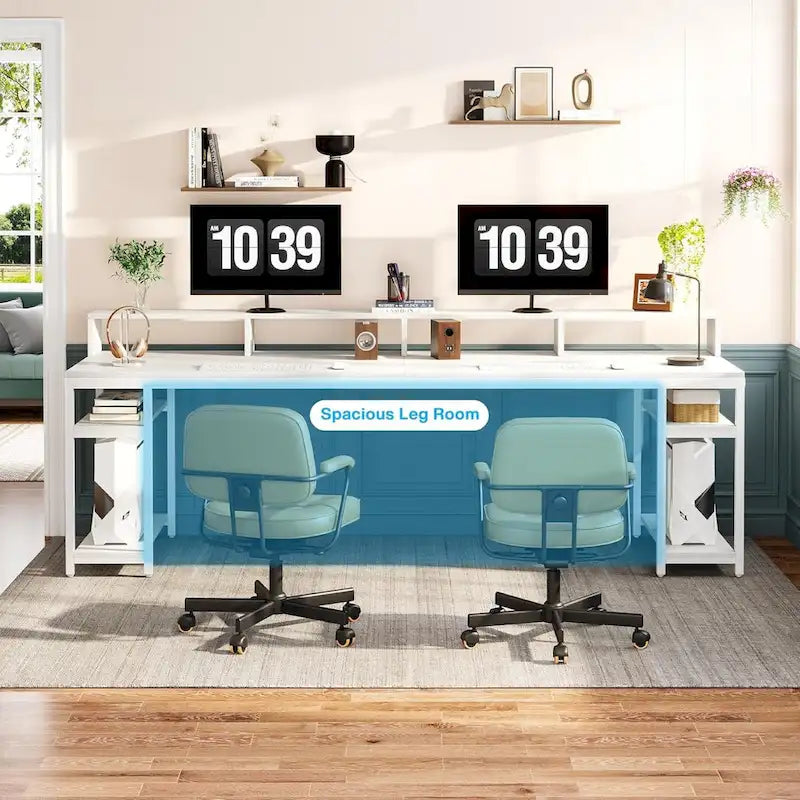 78.7-Inch Extra Long Double Desk for Two, Ideal for Home Office Use 8