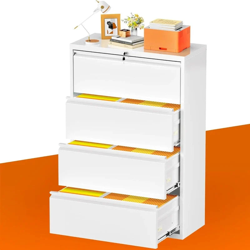 Lockable 4-Drawer Metal Lateral Filing Cabinet 15