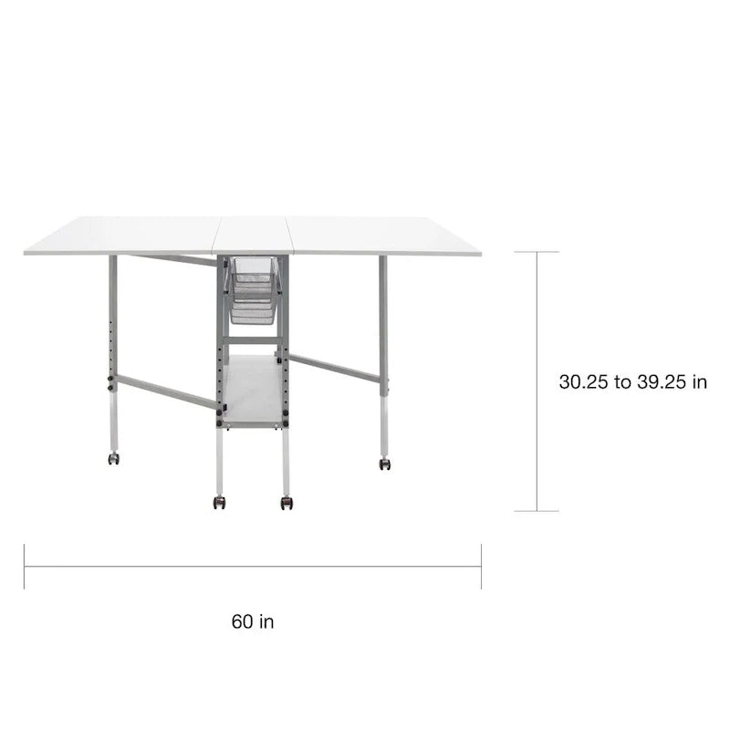 Sew Ready Adjustable Height Craft and Hobby Table with Storage Drawers 9