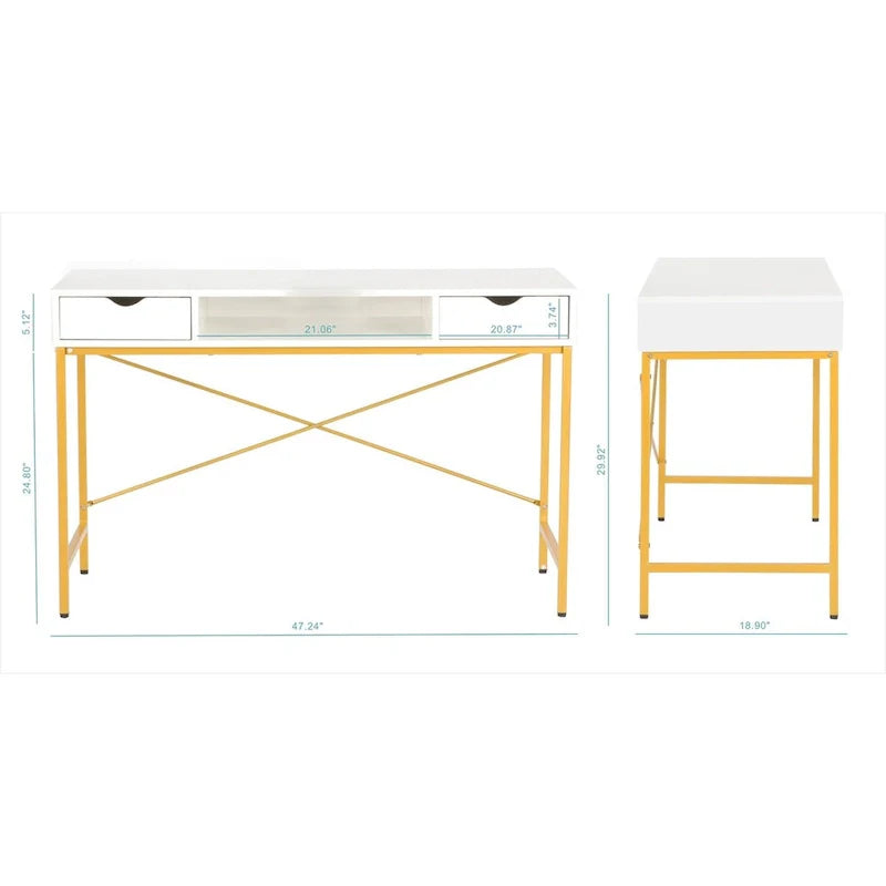 JJS 48" Contemporary Writing Desk with Drawers - Spacious Home Office Computer Workstation with Storage 10