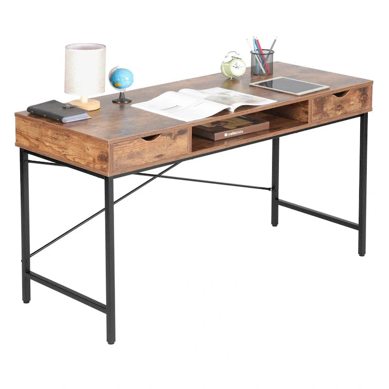 JJS 48" Contemporary Writing Desk with Drawers - Spacious Home Office Computer Workstation with Storage 18