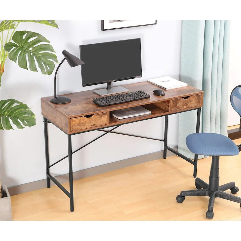 JJS 48" Contemporary Writing Desk with Drawers - Spacious Home Office Computer Workstation with Storage 19