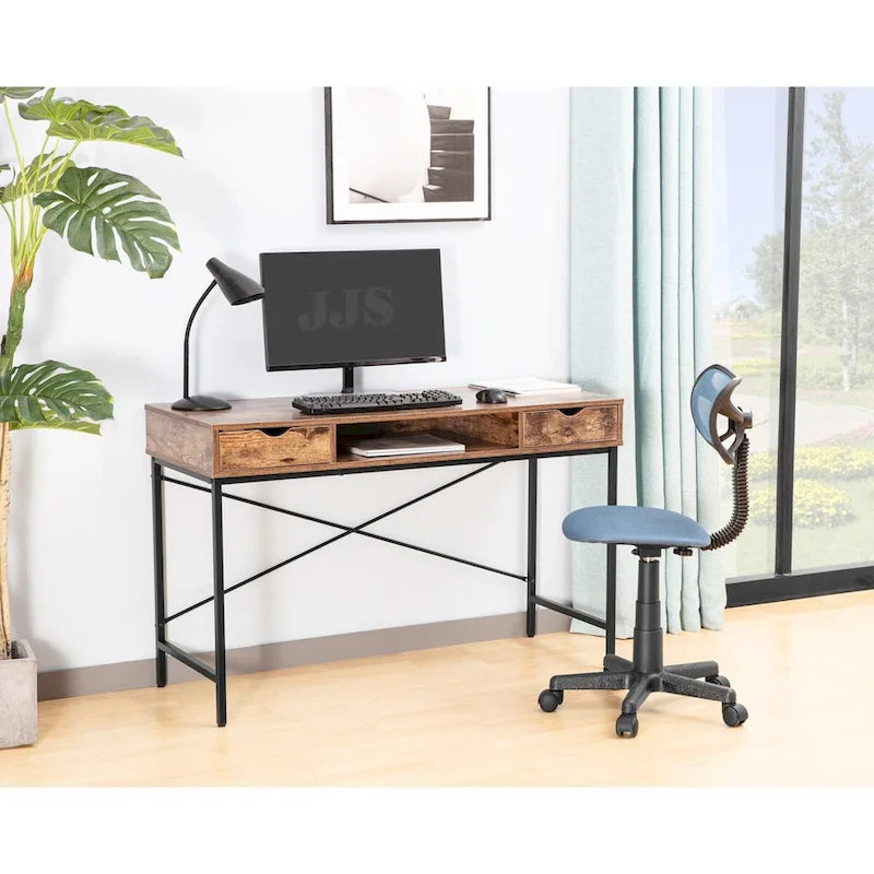 JJS 48" Contemporary Writing Desk with Drawers - Spacious Home Office Computer Workstation with Storage 20