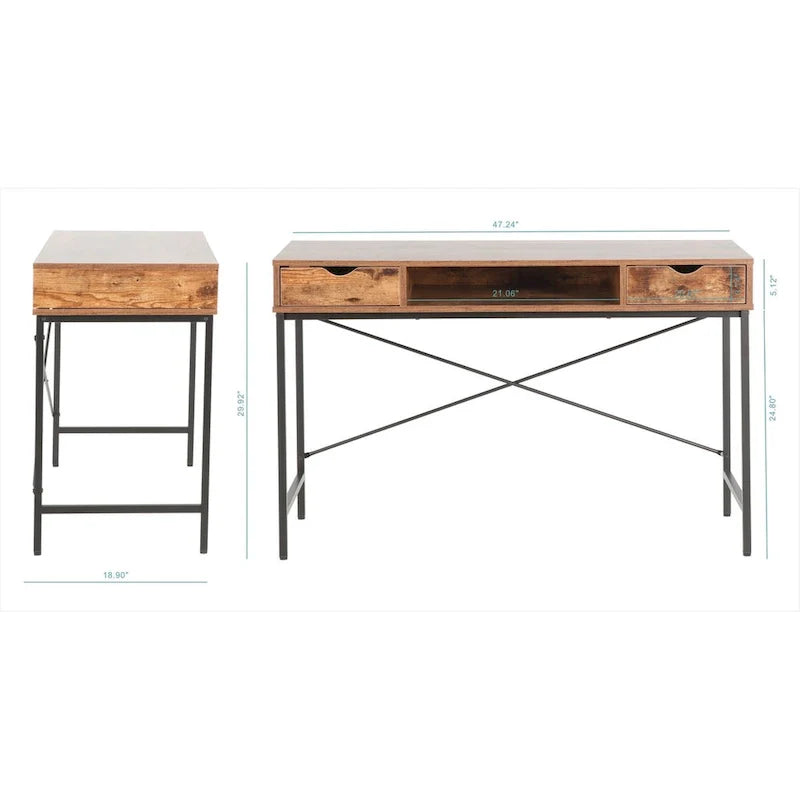 JJS 48" Contemporary Writing Desk with Drawers - Spacious Home Office Computer Workstation with Storage 23