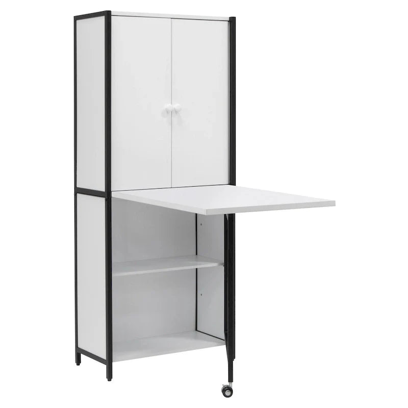 Versatile Craft Armoire with Foldable Desktop for Sewing and Home Office Use 6