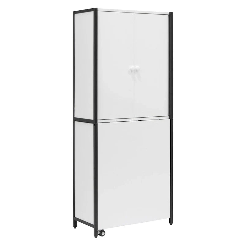 Versatile Craft Armoire with Foldable Desktop for Sewing and Home Office Use 12