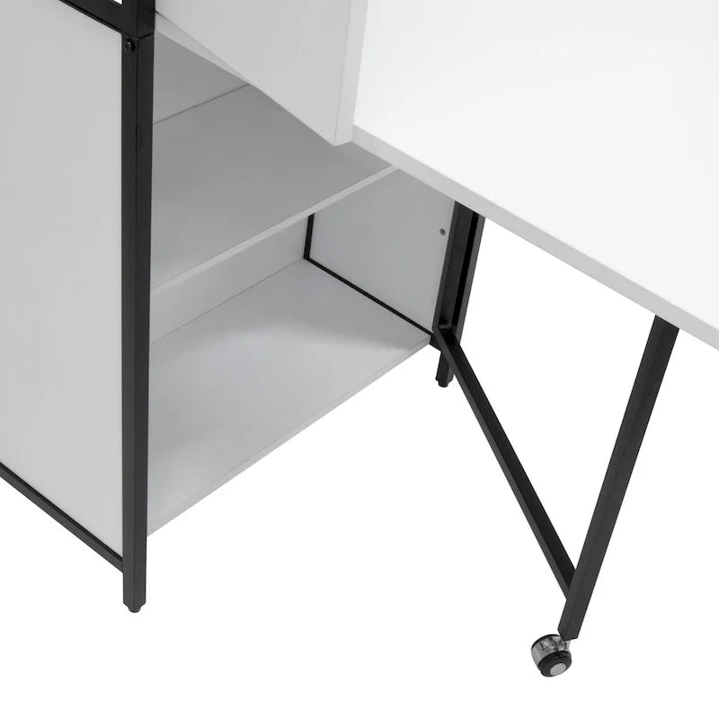 Versatile Craft Armoire with Foldable Desktop for Sewing and Home Office Use 15
