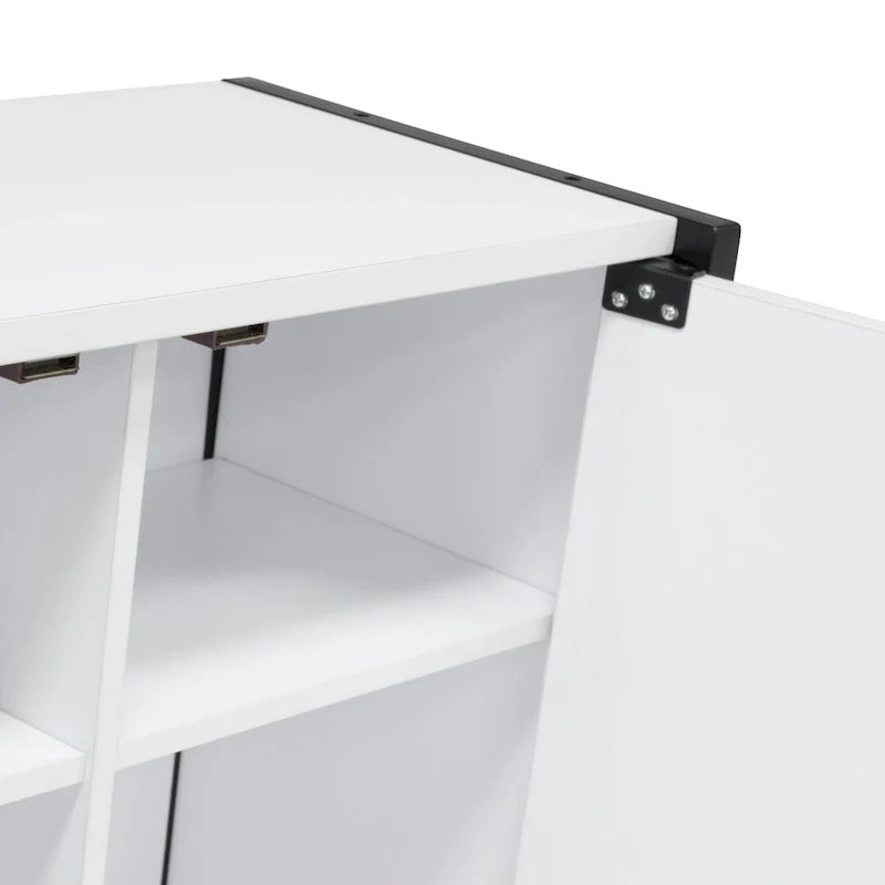 Versatile Craft Armoire with Foldable Desktop for Sewing and Home Office Use 16