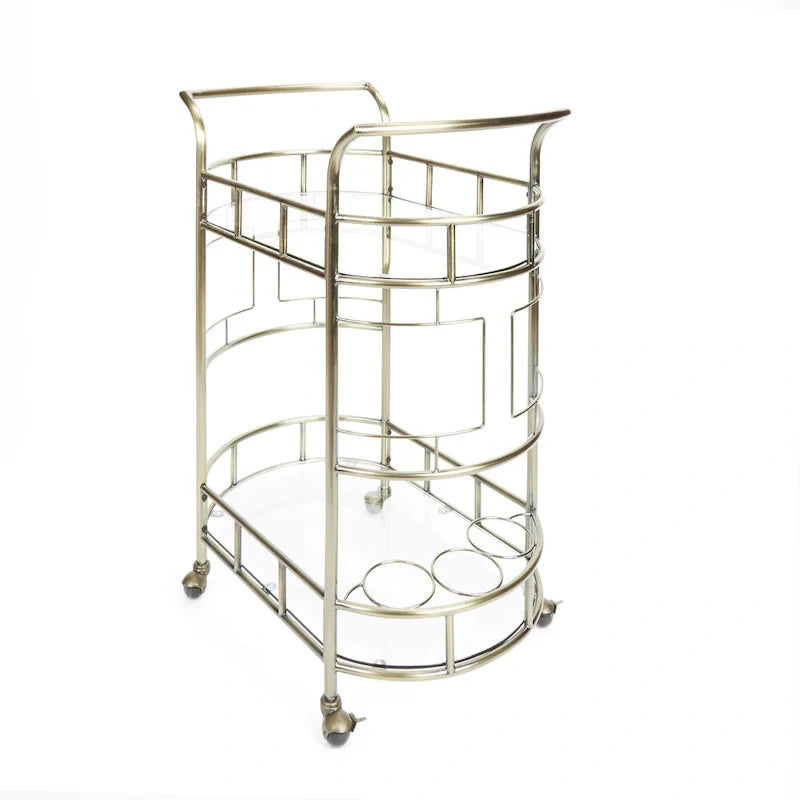 Silverwood Sinclair Antique Gold 2-Tier Serving Cart 2