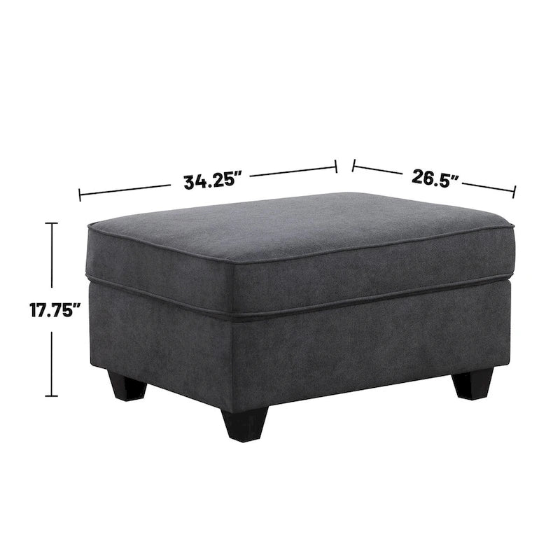 Stone Gray 7-Piece L-Shaped Sectional Sofa Set with Ottoman 4