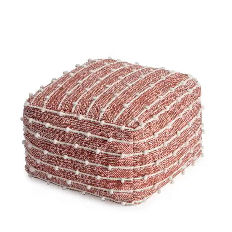 Handmade 22-Inch Square Pouf Ottoman by Jani Surin - Versatile Footrest for Living Room, Bedroom, Nursery, and Kids' Room 20