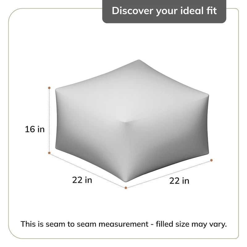 Handmade 22-Inch Square Pouf Ottoman by Jani Surin - Versatile Footrest for Living Room, Bedroom, Nursery, and Kids' Room 5