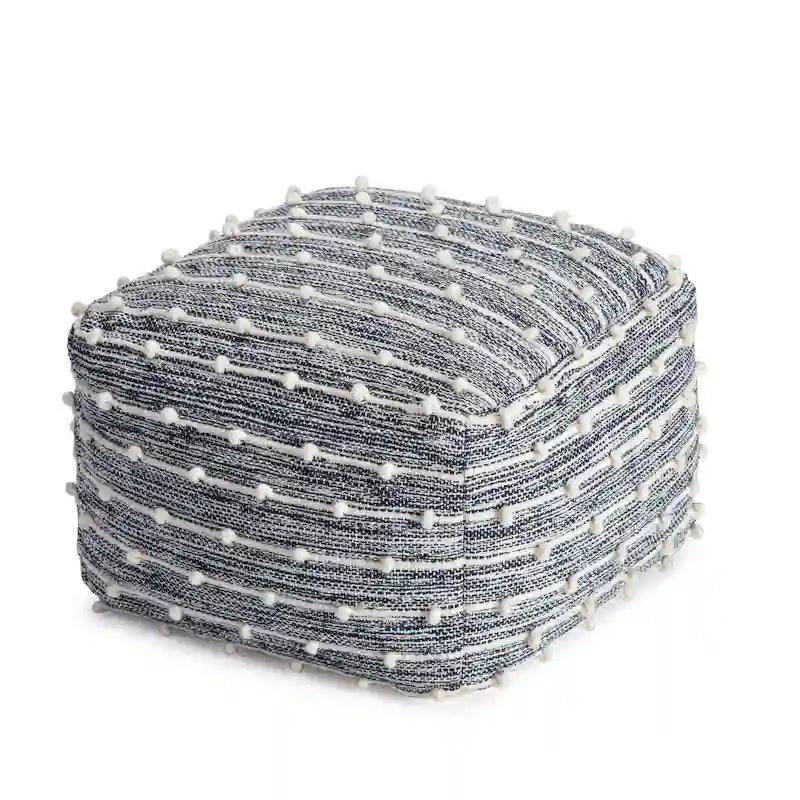 Handmade 22-Inch Square Pouf Ottoman by Jani Surin - Versatile Footrest for Living Room, Bedroom, Nursery, and Kids' Room 11