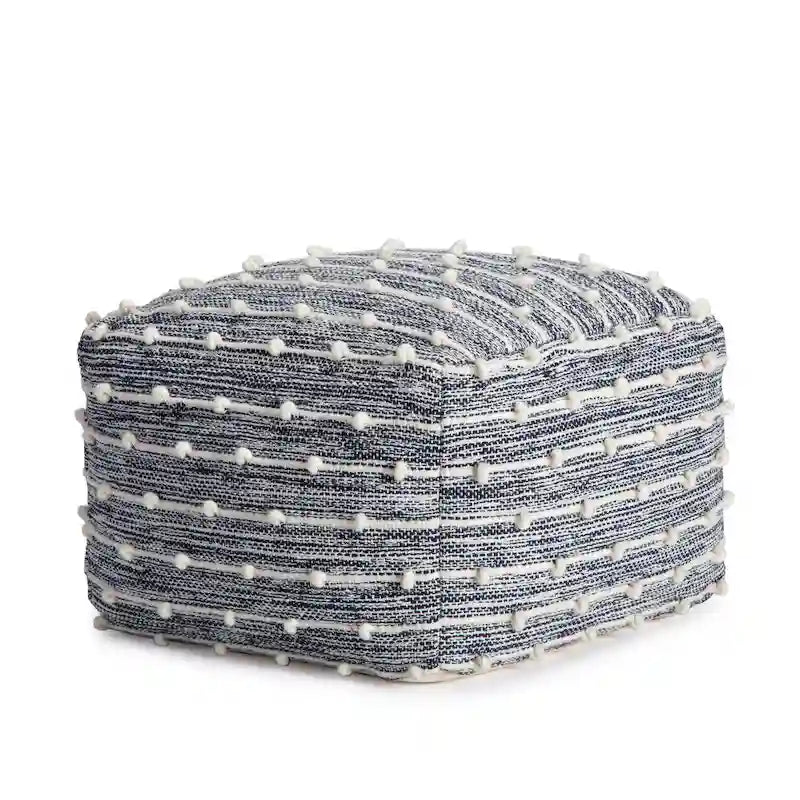 Handmade 22-Inch Square Pouf Ottoman by Jani Surin - Versatile Footrest for Living Room, Bedroom, Nursery, and Kids' Room 12