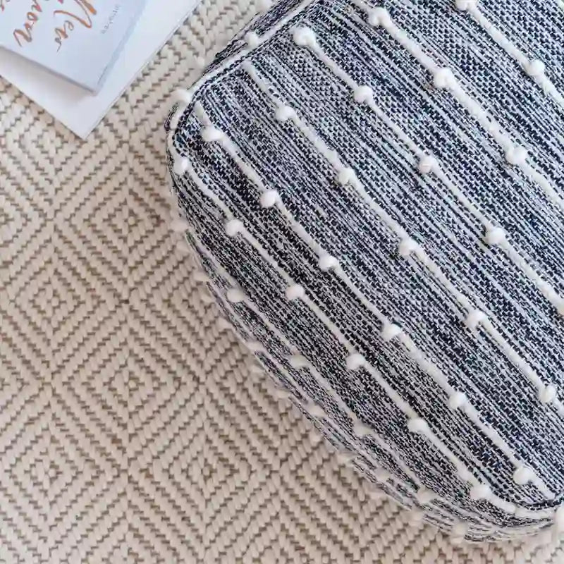 Handmade 22-Inch Square Pouf Ottoman by Jani Surin - Versatile Footrest for Living Room, Bedroom, Nursery, and Kids' Room 17