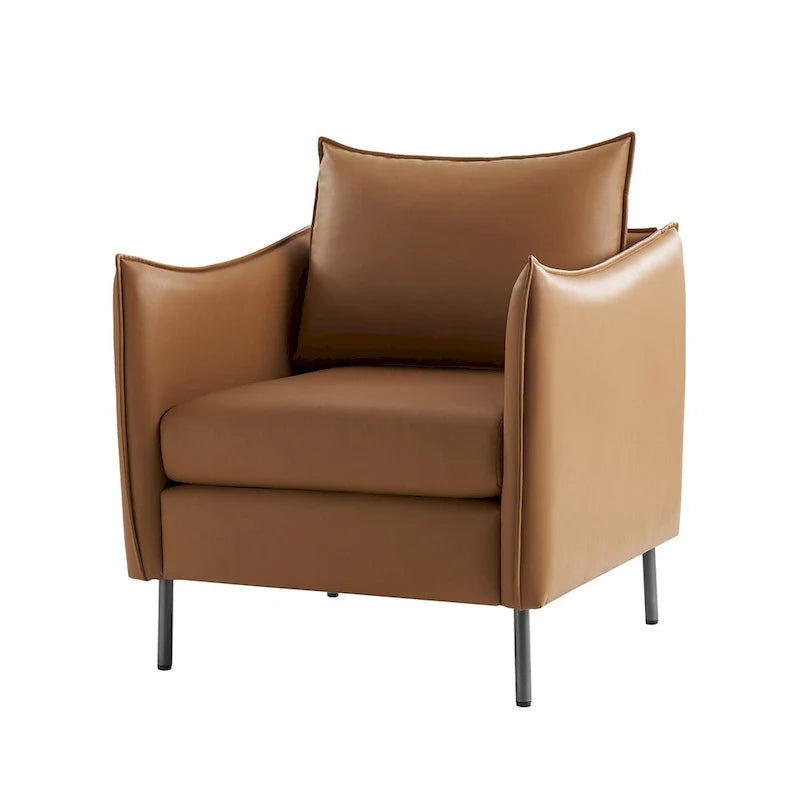 Set of 2 Christopher Modern Armchairs with Anti-Scratch Fabric and Black Metal Legs by HULALA HOME 5