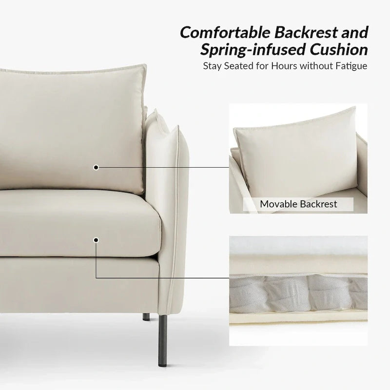 Set of 2 Christopher Modern Armchairs with Anti-Scratch Fabric and Black Metal Legs by HULALA HOME 11