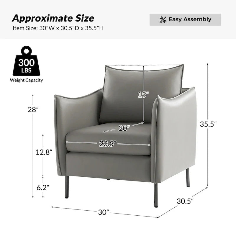 Set of 2 Christopher Modern Armchairs with Anti-Scratch Fabric and Black Metal Legs by HULALA HOME 21