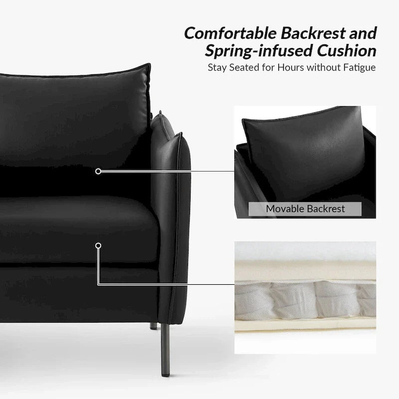 Set of 2 Christopher Modern Armchairs with Anti-Scratch Fabric and Black Metal Legs by HULALA HOME 25