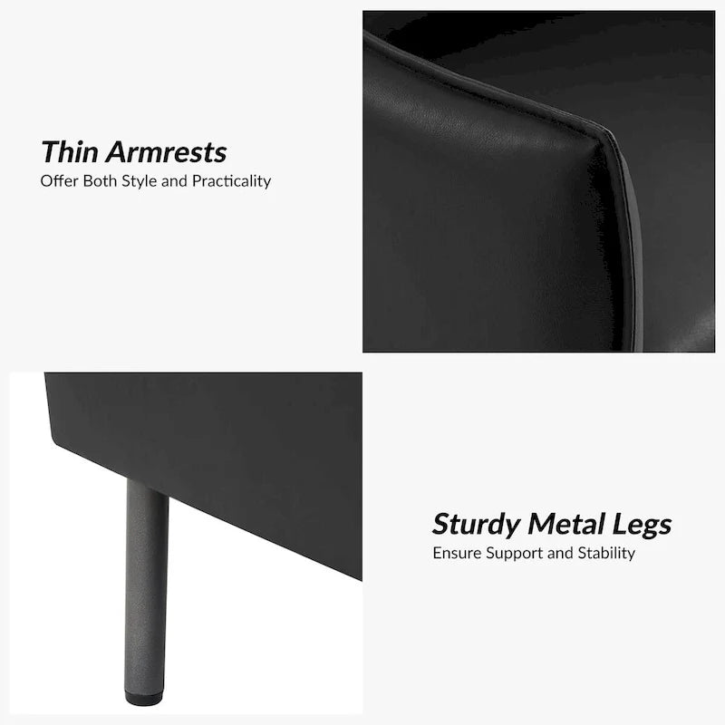 Set of 2 Christopher Modern Armchairs with Anti-Scratch Fabric and Black Metal Legs by HULALA HOME 26