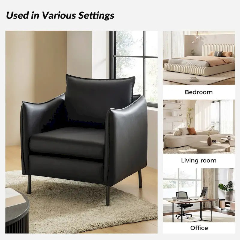 Set of 2 Christopher Modern Armchairs with Anti-Scratch Fabric and Black Metal Legs by HULALA HOME 27