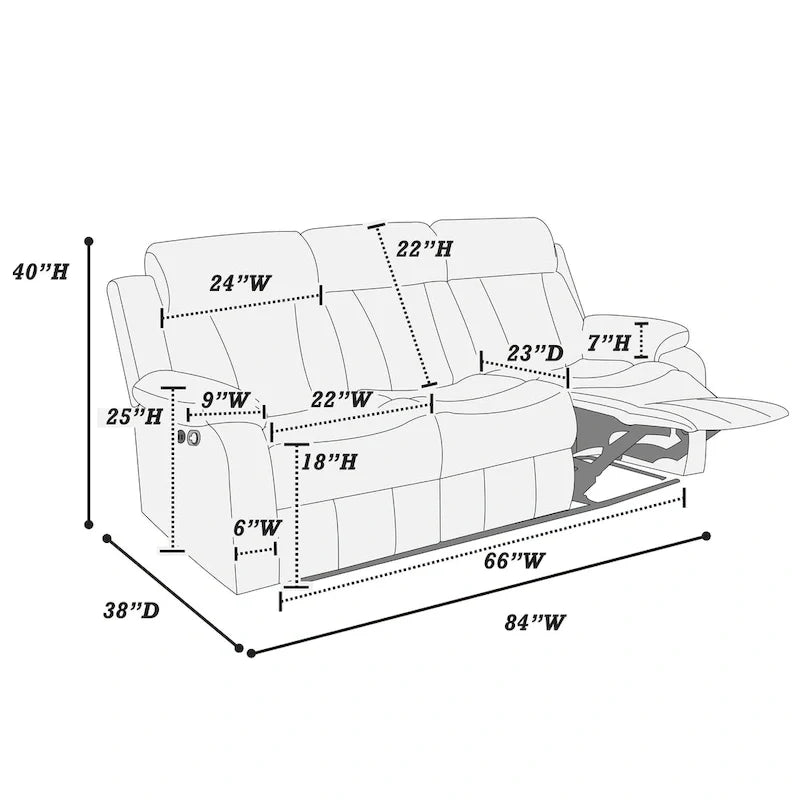 Poundex Reclining Sofa 4