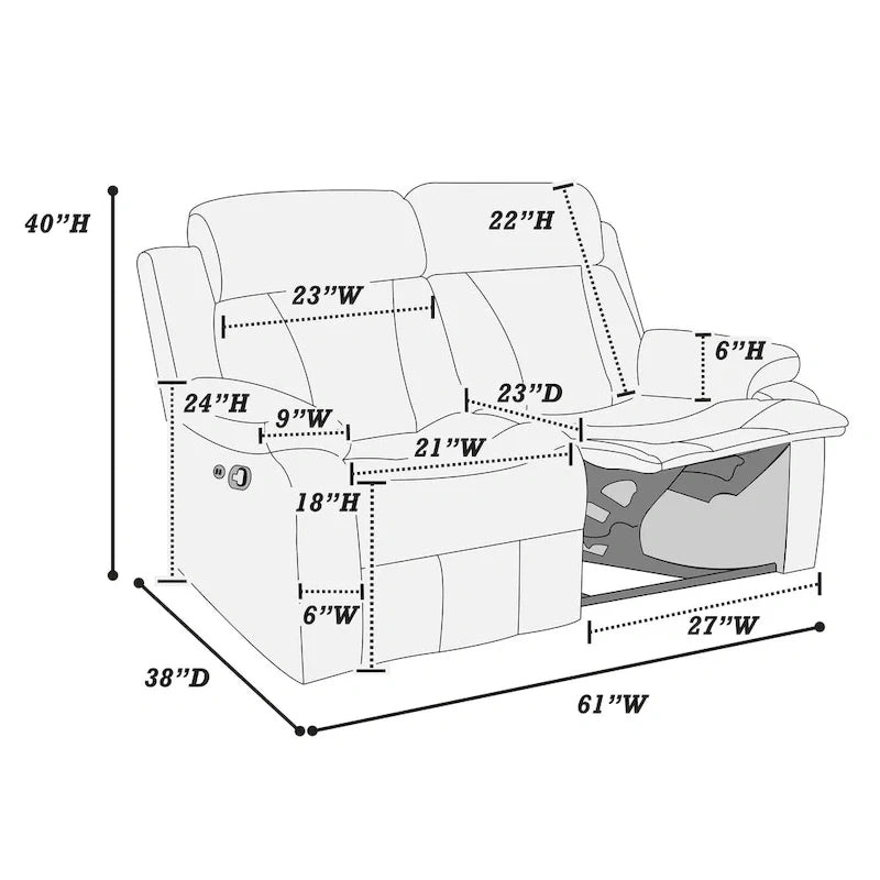 Poundex Reclining Loveseat 5
