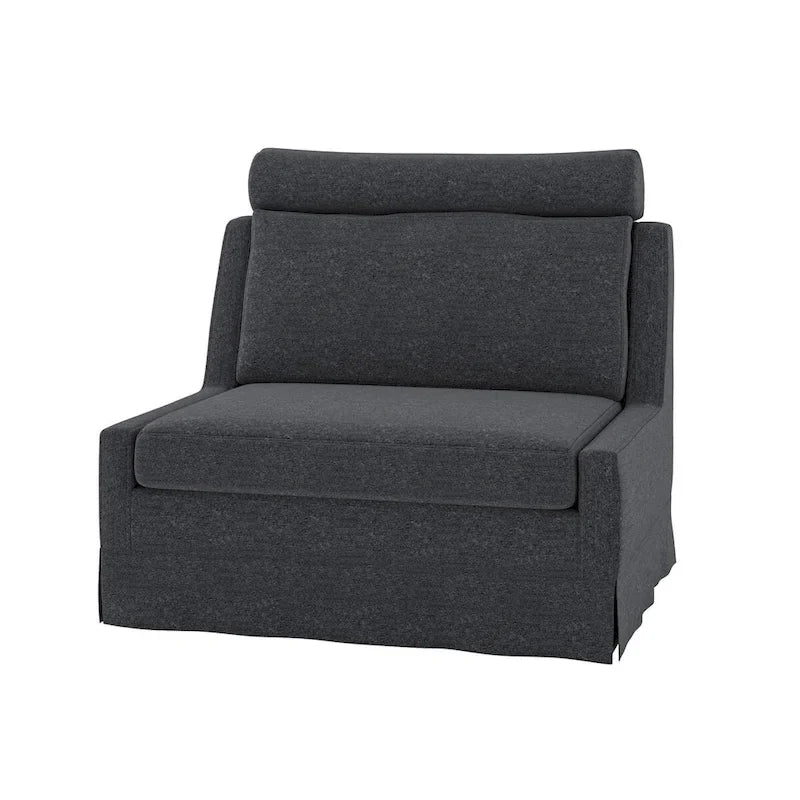 Modern 45" Anne Slipcovered Chair with Ottoman by HULALA HOME 4