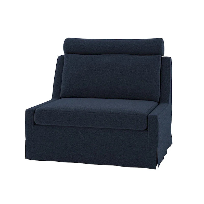 Modern 45" Anne Slipcovered Chair with Ottoman by HULALA HOME 12