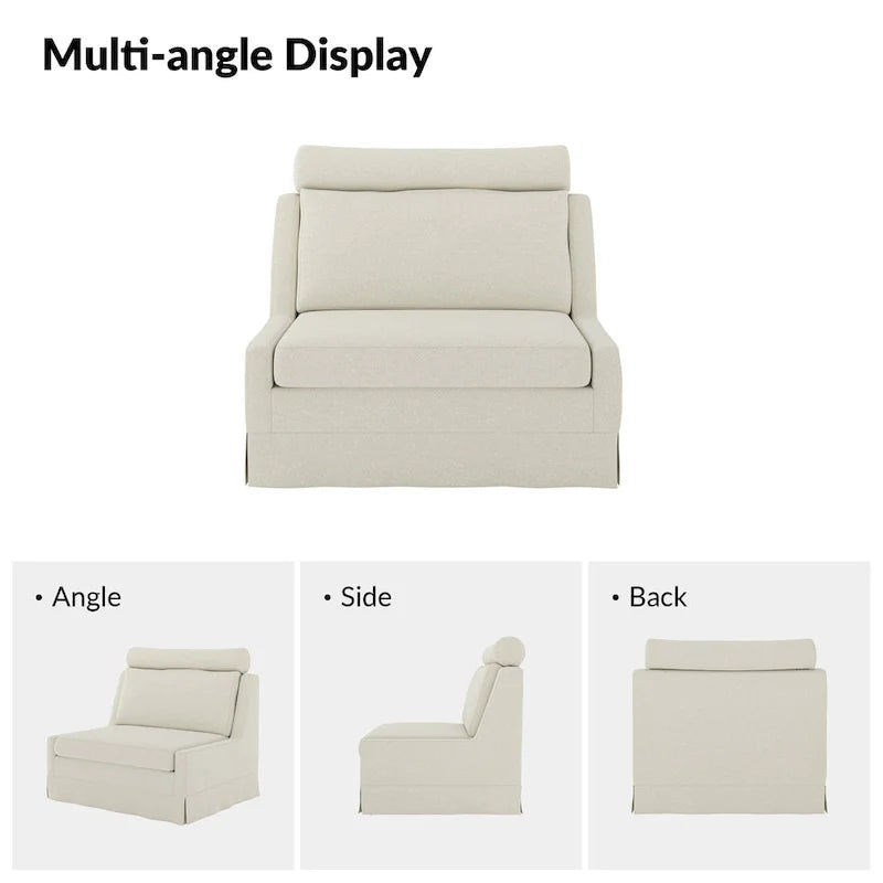 Modern 45" Anne Slipcovered Chair with Ottoman by HULALA HOME 24