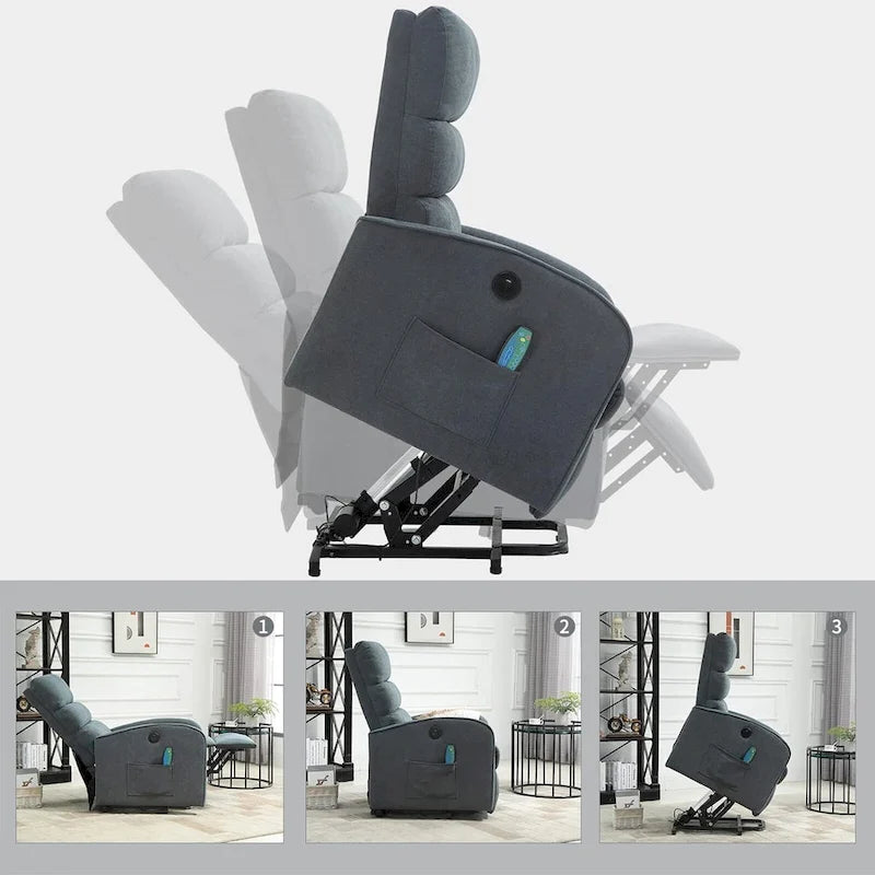 AVAWING Contemporary Electric Recliner with Power Lift and Massage Features 18