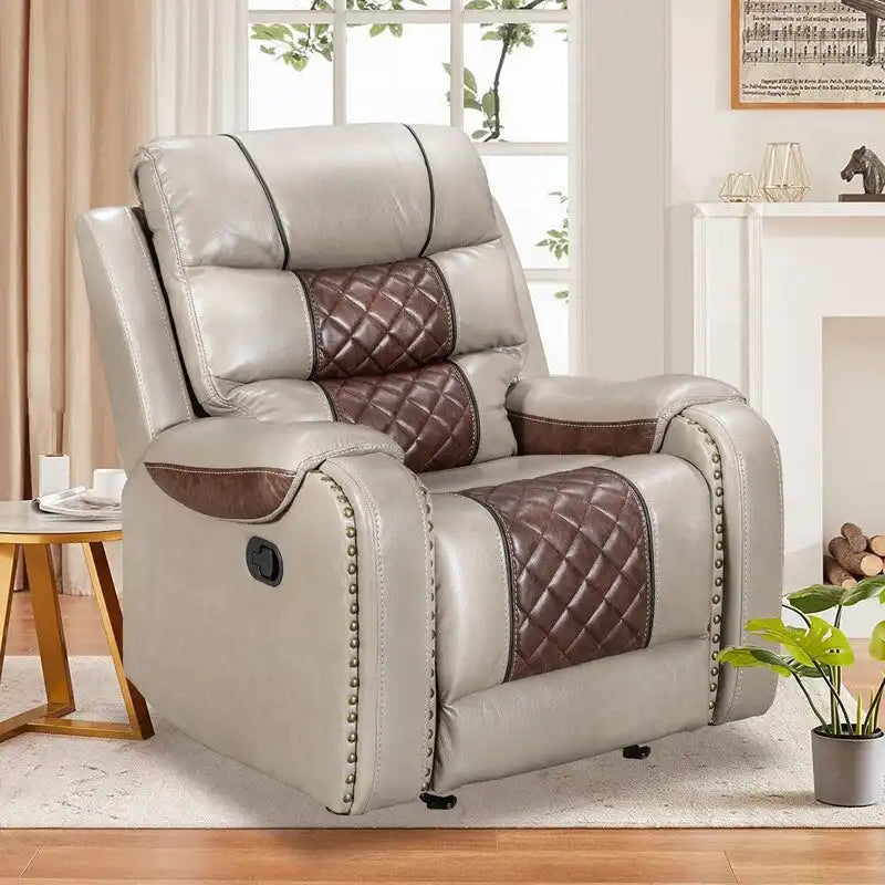 Spacious Faux Leather American-Style Recliner Chair for Living Room 39