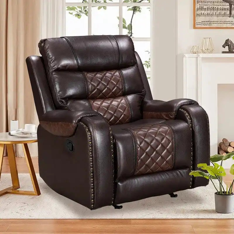 Spacious Faux Leather American-Style Recliner Chair for Living Room 40