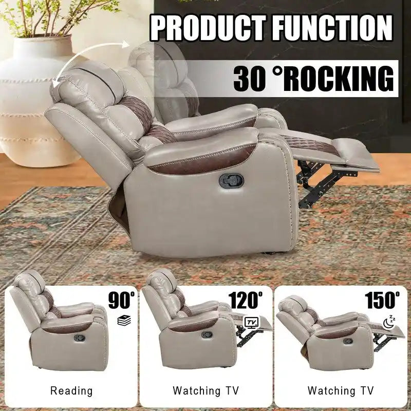 Spacious Faux Leather American-Style Recliner Chair for Living Room 3