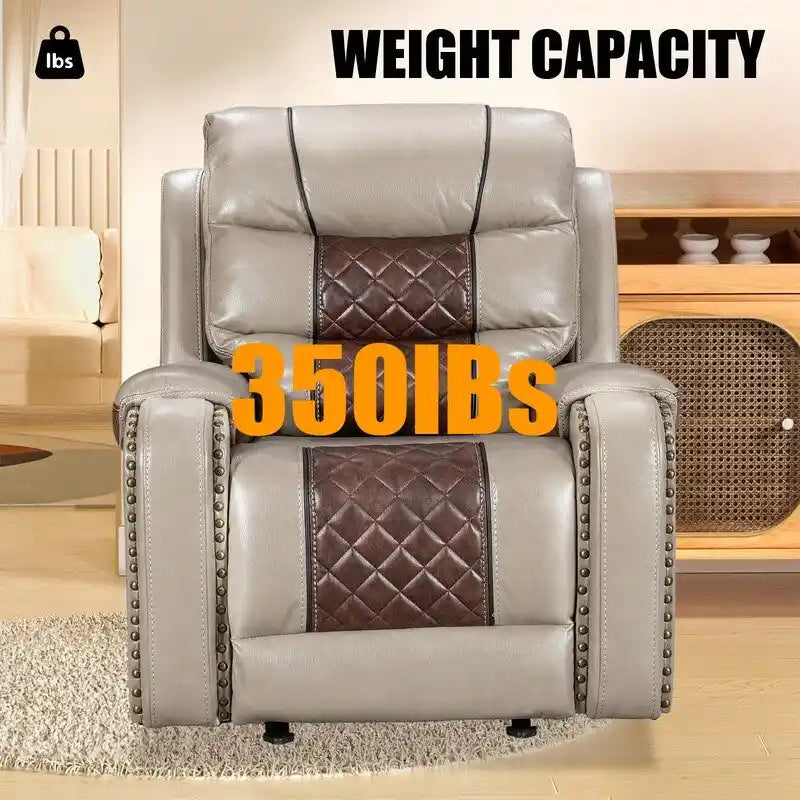 Spacious Faux Leather American-Style Recliner Chair for Living Room 5