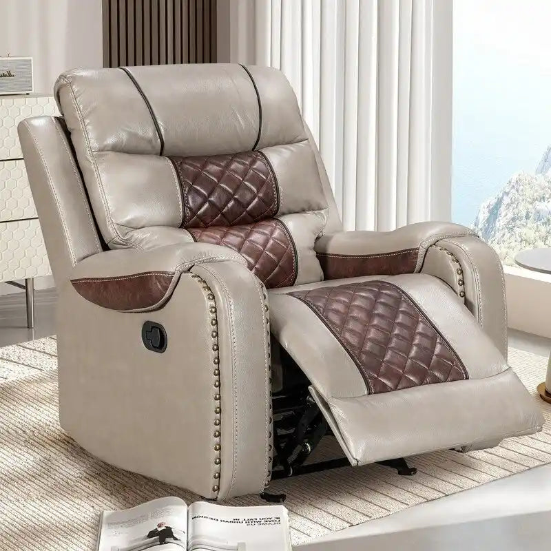 Spacious Faux Leather American-Style Recliner Chair for Living Room 6