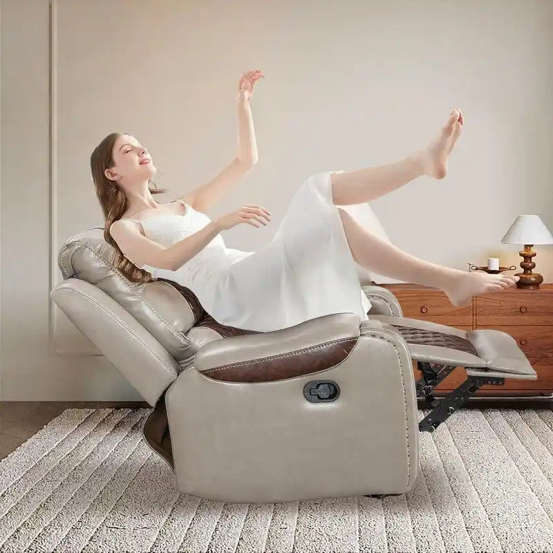 Spacious Faux Leather American-Style Recliner Chair for Living Room 7