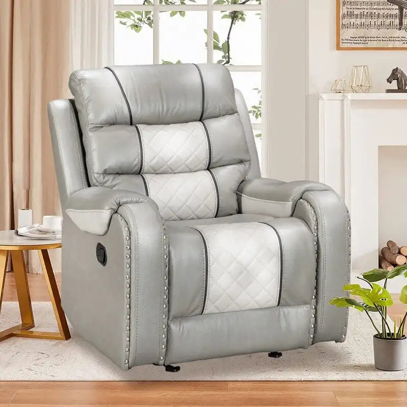Spacious Faux Leather American-Style Recliner Chair for Living Room 8
