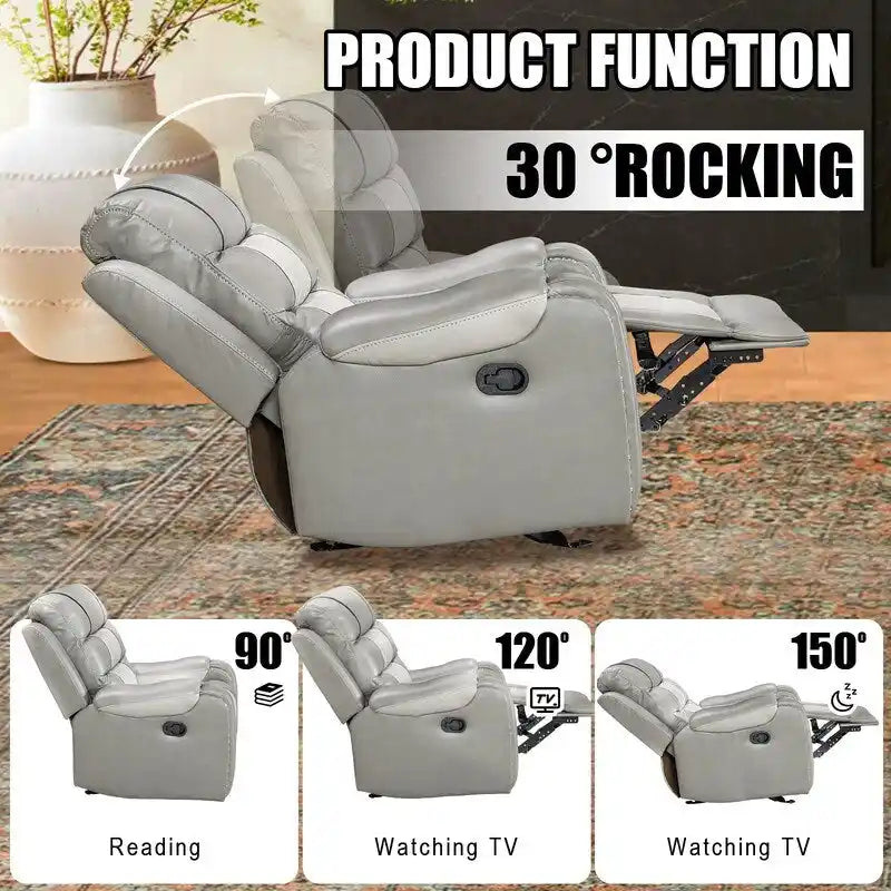 Spacious Faux Leather American-Style Recliner Chair for Living Room 10
