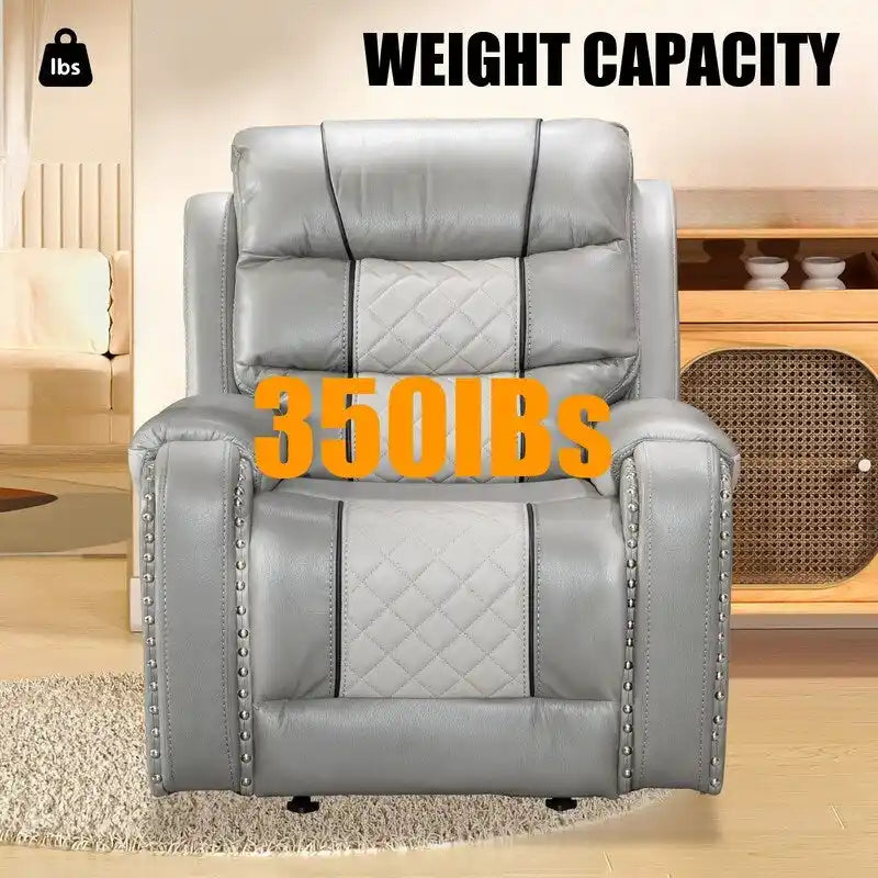 Spacious Faux Leather American-Style Recliner Chair for Living Room 12