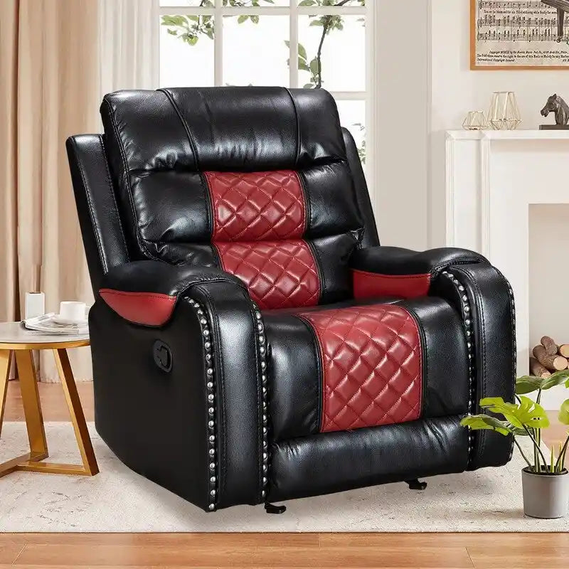 Spacious Faux Leather American-Style Recliner Chair for Living Room 15