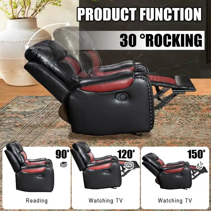 Spacious Faux Leather American-Style Recliner Chair for Living Room 17