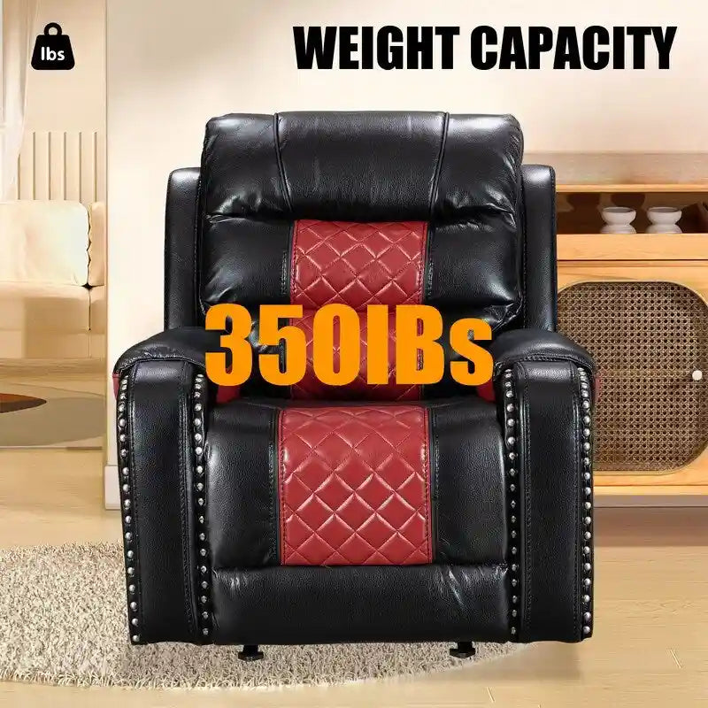 Spacious Faux Leather American-Style Recliner Chair for Living Room 19