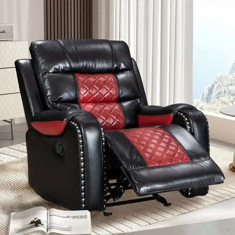 Spacious Faux Leather American-Style Recliner Chair for Living Room 20